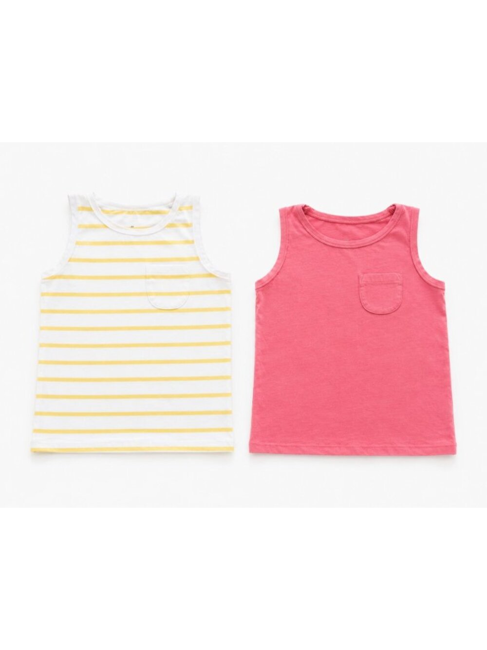 TAG Boys Summer Tank Top Bundle Size 3T Coral Pink & Striped Yellow White Beach
